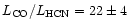 $L_{\rm CO}/L_{\rm HCN}=22\pm4$