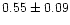 $0.55\pm0.09$