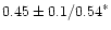 $0.45\pm0.1/0.54^*$