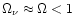 $\Omega_\nu \approx
\Omega < 1$