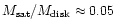 $M_{\rm sat}/M_{\rm disk} \approx 0.05$