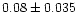 $0.08 \pm 0.035$