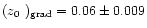 $(\mbox{$\space z_{0} $ })_{\rm grad}=0.06\pm0.009$