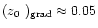 $(\mbox{$\space z_{0} $ })_{\rm grad} \approx 0.05$