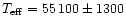 $T_{\rm eff}=55\,100 \pm 1300$