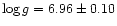 $\log g = 6.96 \pm 0.10$