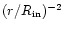 $(r/R_{\rm in})^{-2}$