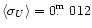 $ \langle\sigma_{U}\rangle = 0 \hbox{$.\!\!^{\rm m}$ }012$