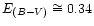 $ E_{(B-V)} \cong 0.34$