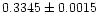 $\rm0.3345 \pm 0.0015$