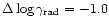 $\Delta\log \gamma_{\rm rad} = -1.0$