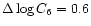 $\Delta\log C_6=0.6$