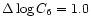 $\Delta\log C_6=1.0$