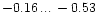 $-0.16 \,...\, -0.53$