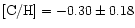 $[{\rm C}/{\rm H}] = -0.30 \pm 0.18$