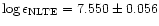$\log \epsilon_{\rm NLTE} = 7.550 \pm 0.056$