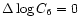 $\Delta \log C_6 = 0$