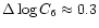 $\Delta \log C_6 \approx 0.3$
