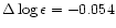 $\Delta \log \epsilon = -0.054$