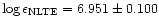 $\log \epsilon_{\rm NLTE} = 6.951 \pm 0.100$