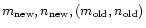 $m_{\rm new}, n_{\rm new}, (m_{\rm old}, n_{\rm old})$