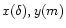 $x(\delta), y(m)$