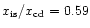 $x_{\rm is}/x_{\rm cd} = 0.59$