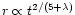 $r \propto t^{2/(5+\lambda)}$