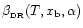 $\beta_{\rm _{\rm DR}}(T, x_{\rm b},\alpha)$