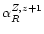 $\alpha^{Z,z+1}_{R}$