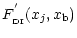 $\displaystyle F^{'}_{\rm _{\rm DI}}(x_j,x_{\rm b})$