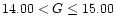 $14.00<G\leq 15.00$