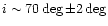 $i \sim 70\deg\pm2\deg$
