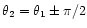 $\theta_2=\theta_1\pm \pi/2$