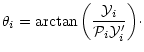 $\displaystyle \theta_i=\arctan{\left(\frac{{\cal Y}_i}{{\cal P}_i{\cal Y}'_i}\right)}\cdot$