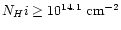 $N_H{\sc i} \ge 10^{14.1} \ {\rm cm}^{-2}$