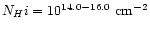 $N_H{\sc i} = 10^{14.0-16.0} \ {\rm cm}^{-2}$