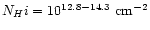 $N_H{\sc i} = 10^{12.8-14.3} \ {\rm cm}^{-2}$