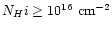 $N_H{\sc i} \ge 10^{16}\ {\rm cm}^{-2}$
