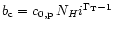 $b_{\rm c} = c_{\rm0,p} \,
N_H{\sc i}^{\Gamma_{\rm T}-1}$