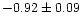 $-0.92 \pm 0.09$