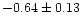 $-0.64 \pm 0.13$