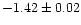 $-1.42 \pm 0.02$