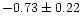 $-0.73 \pm 0.22$