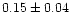 $0.15 \pm 0.04$