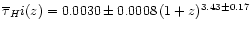 $\overline{\tau}_H{\sc i} (z) =
0.0030 \pm 0.0008 \, (1+z)^{3.43\pm 0.17}$
