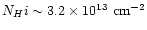 $N_H{\sc i} \sim 3.2 \times 10^{13} \ {\rm cm}^{-2}$