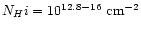 $N_H{\sc i} = 10^{12.8-16}~{\rm cm}^{-2}$