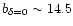 $b_{\delta=0}
\sim 14.5$