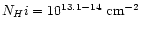 $N_H{\sc i} = 10^{13.1-14}~ {\rm cm}^{-2}$